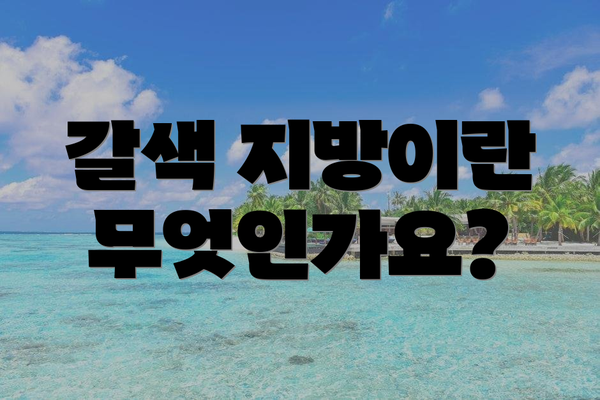 갈색 지방이란 무엇인가요?