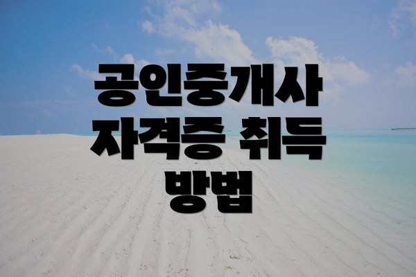 공인중개사 자격증 취득 방법