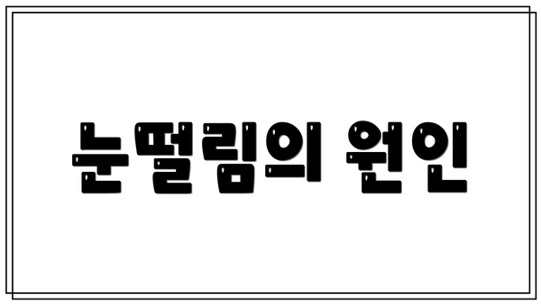 눈떨림의 원인