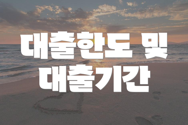 대출한도 및 대출기간