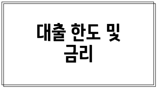 대출 한도 및 금리
