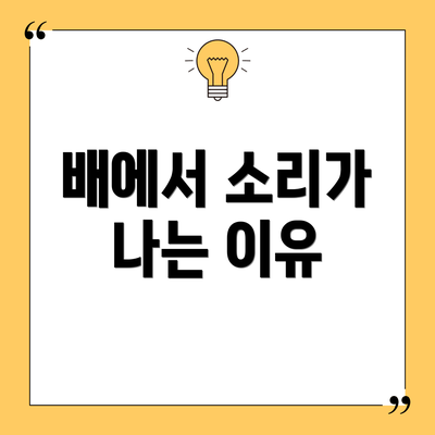 배에서 소리가 나는 이유