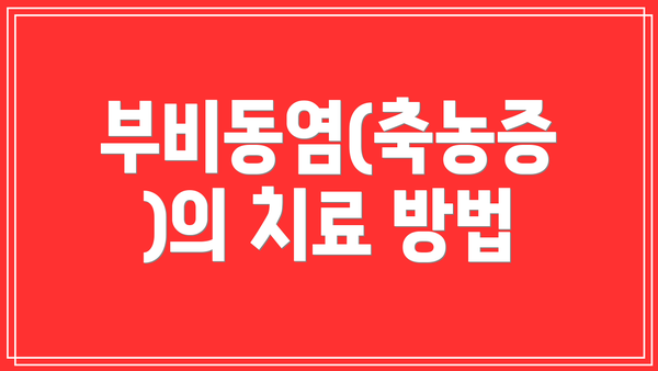부비동염(축농증)의 치료 방법