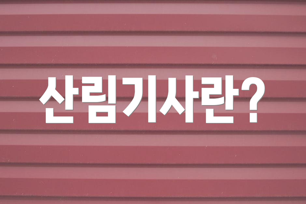 산림기사란?
