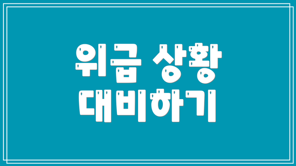 위급 상황 대비하기
