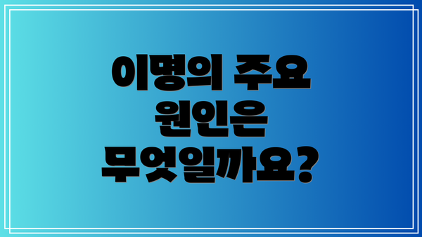 이명의 주요 원인은 무엇일까요?