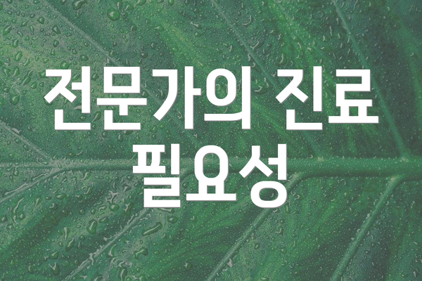 전문가의 진료 필요성