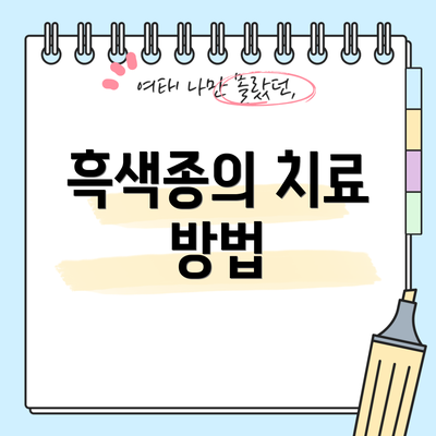 흑색종의 치료 방법