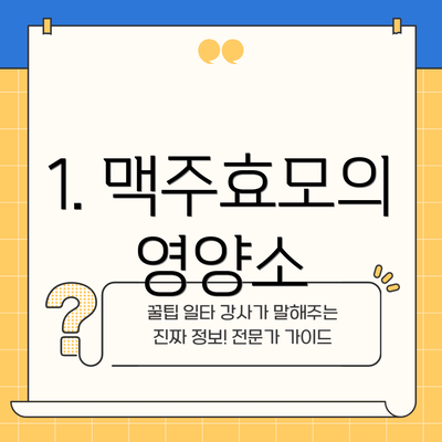 1. 맥주효모의 영양소