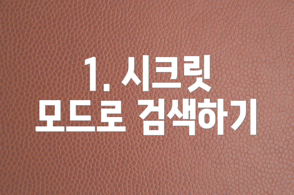 1. 시크릿 모드로 검색하기