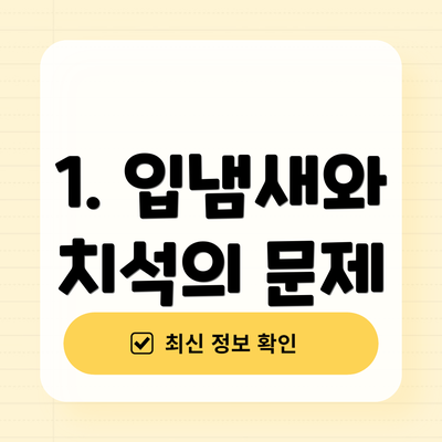 1. 입냄새와 치석의 문제