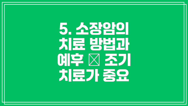 5. 소장암의 치료 방법과 예후 – 조기 치료가 중요