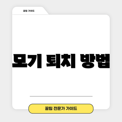 모기 퇴치 방법
