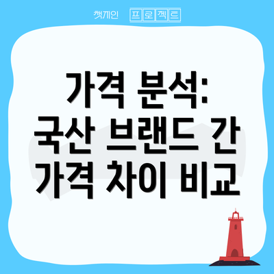 가격 분석: 국산 브랜드 간 가격 차이 비교