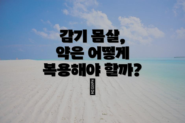 감기 몸살, 약은 어떻게 복용해야 할까? 💊