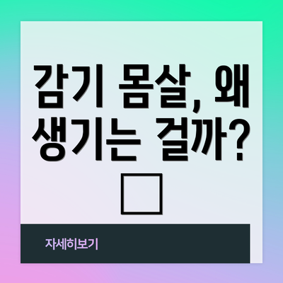 감기 몸살, 왜 생기는 걸까? 🤔