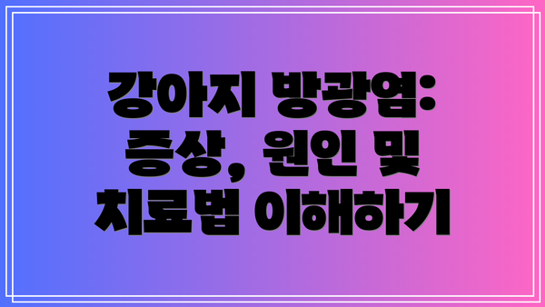 강아지 방광염: 증상, 원인 및 치료법 이해하기