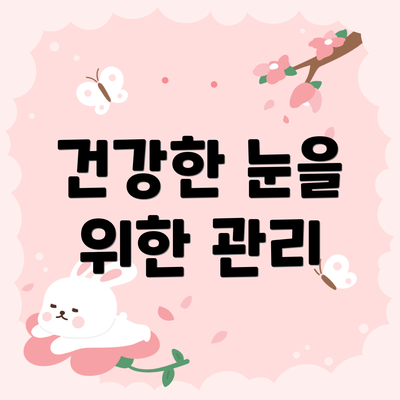 건강한 눈을 위한 관리