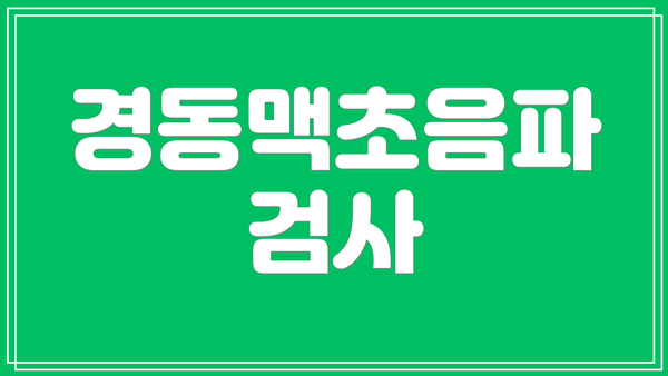 경동맥초음파 검사