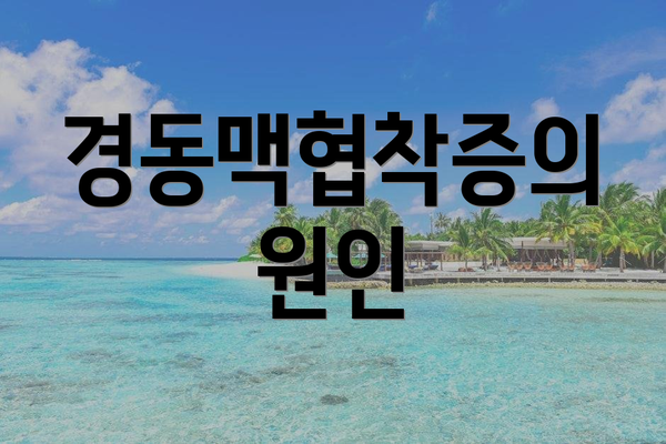 경동맥협착증의 원인