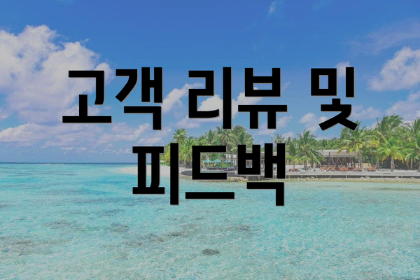 고객 리뷰 및 피드백