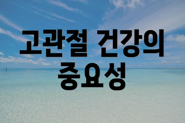 고관절 건강의 중요성