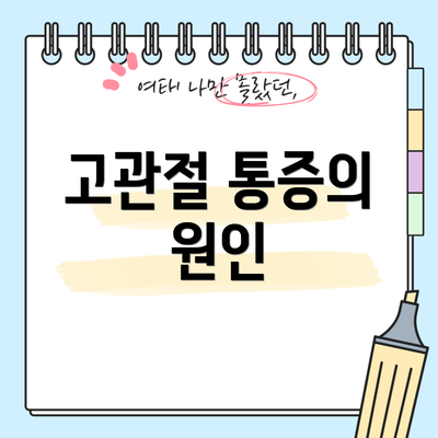 고관절 통증의 원인