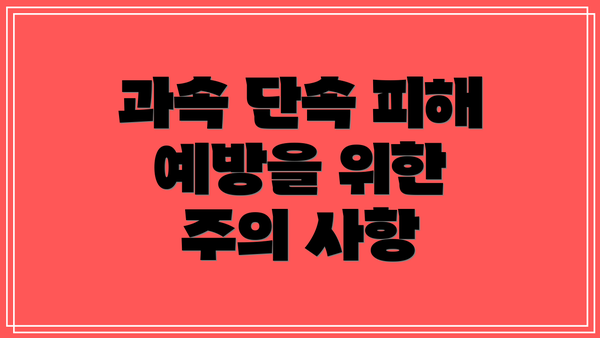 과속 단속 피해 예방을 위한 주의 사항