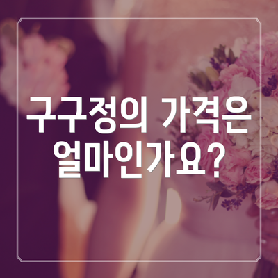 구구정의 가격은 얼마인가요?