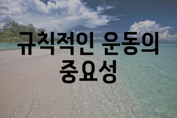 규칙적인 운동의 중요성