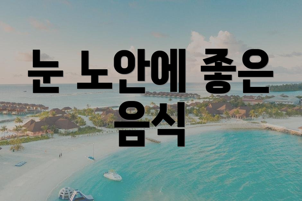 눈 노안에 좋은 음식