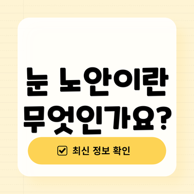 눈 노안이란 무엇인가요?