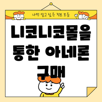 니코니코몰을 통한 아네론 구매