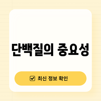 단백질의 중요성