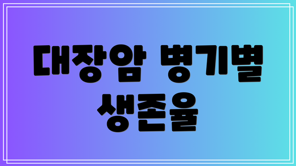 대장암 병기별 생존율
