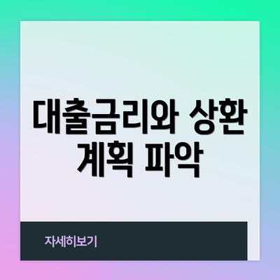 대출금리와 상환 계획 파악