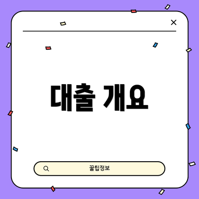 대출 개요