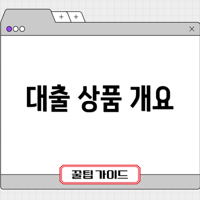 대출 상품 개요