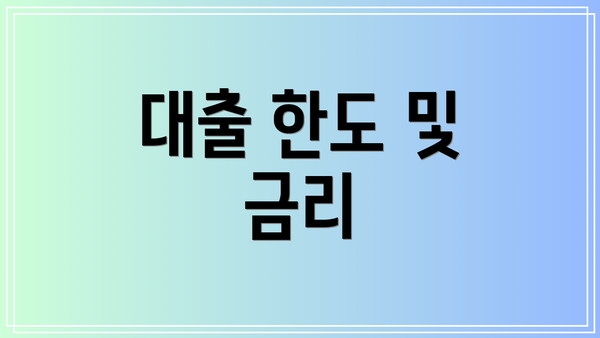 대출 한도 및 금리