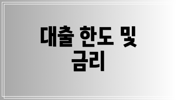 대출 한도 및 금리