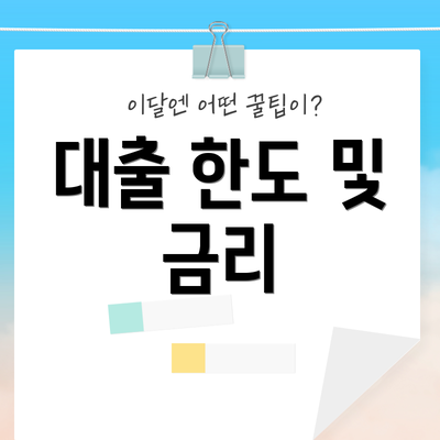 대출 한도 및 금리