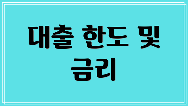 대출 한도 및 금리