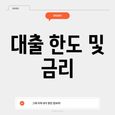 대출 한도 및 금리