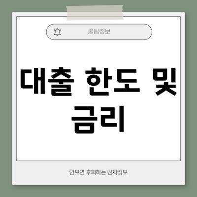 대출 한도 및 금리