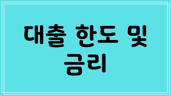 대출 한도 및 금리