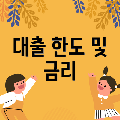 대출 한도 및 금리