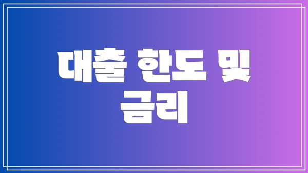 대출 한도 및 금리