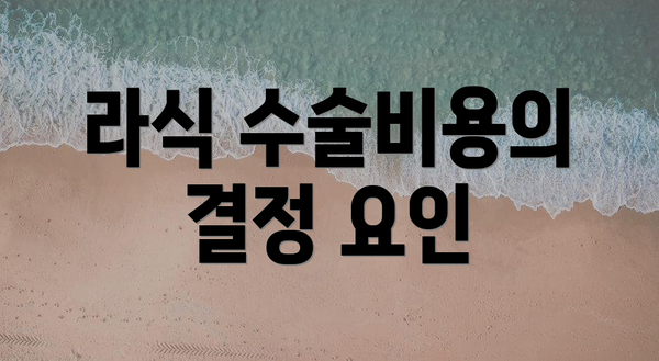 라식 수술비용의 결정 요인