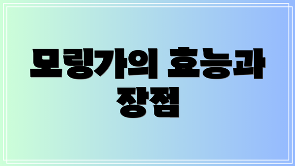 모링가의 효능과 장점