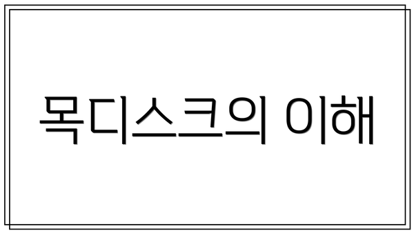 목디스크의 이해